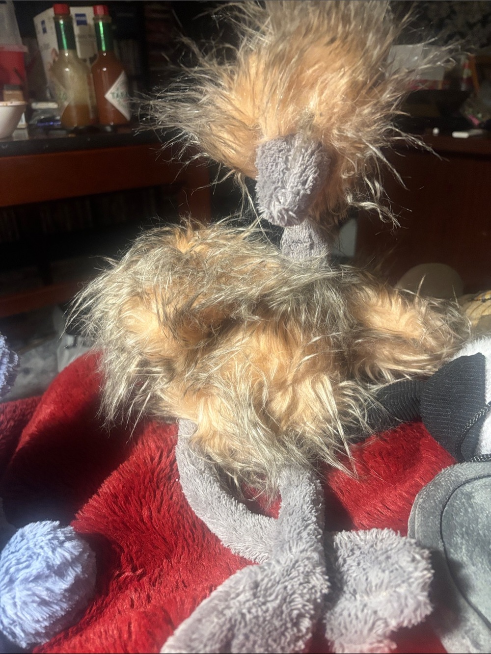 Jellycat Tan and Gray Furry Plush Toy